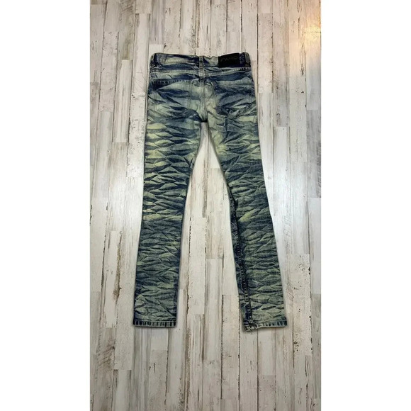 FWRD Jeans Kids Size 16 Distressed Acid Wash Skinny Leg 5-Pocket Blue Jeans - Picture 4 of 4